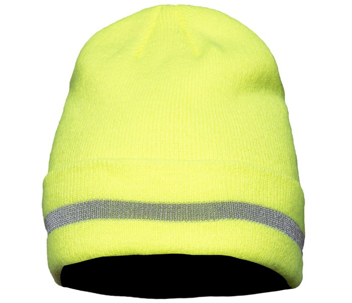 Czapka z dzianiny żółta