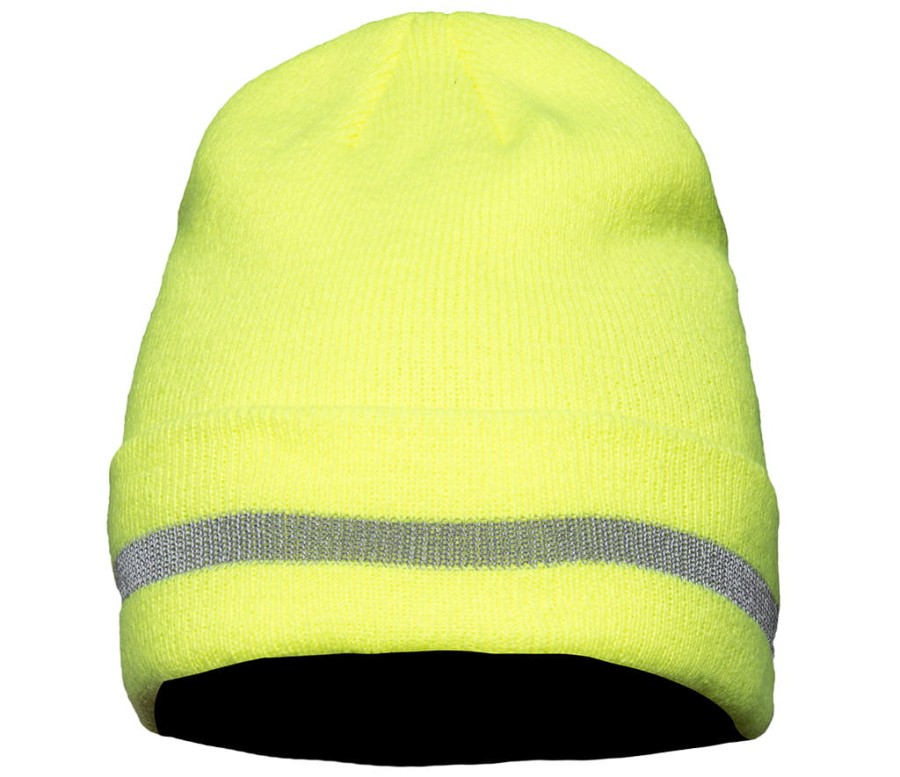 Czapka z dzianiny żółta