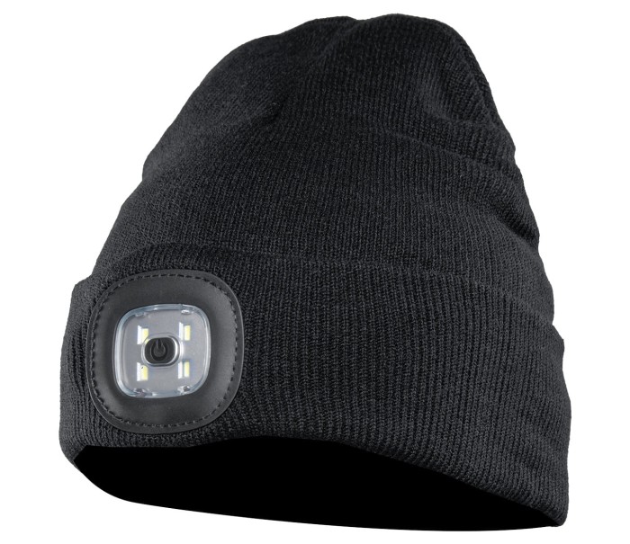 Czapka z dzianiny LED  czarna