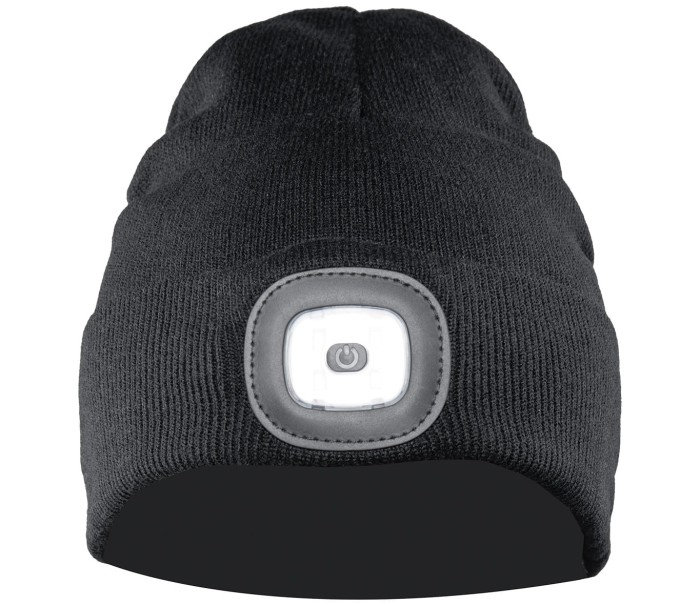 Czapka z dzianiny LED  czarna