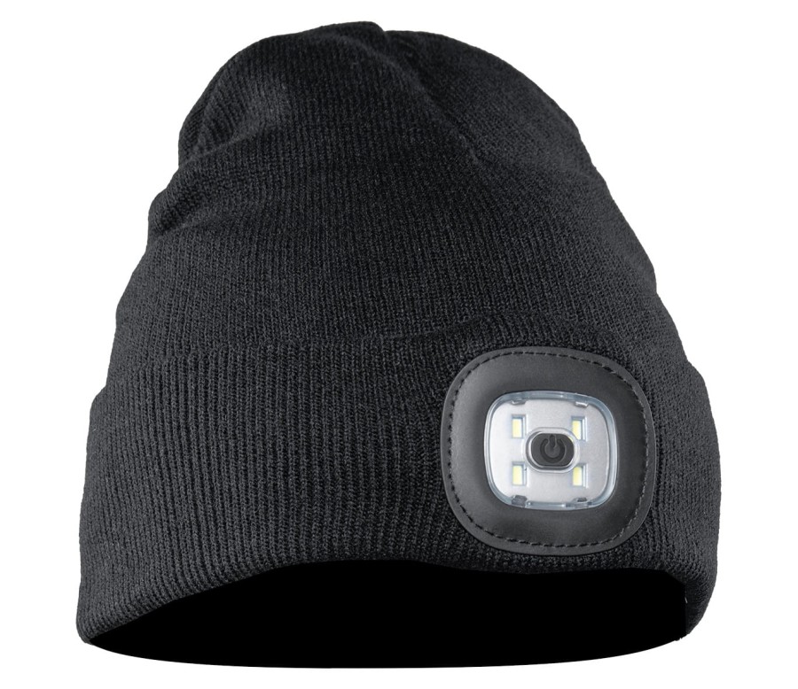 Czapka z dzianiny LED  czarna
