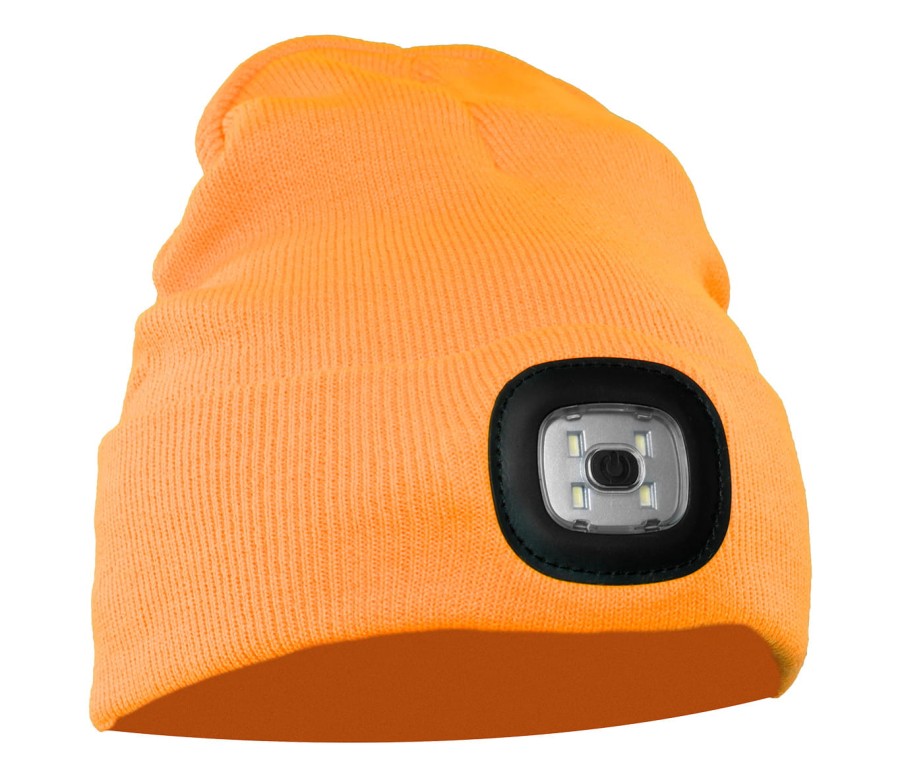 Czapka z dzianiny LED pomarańczowa