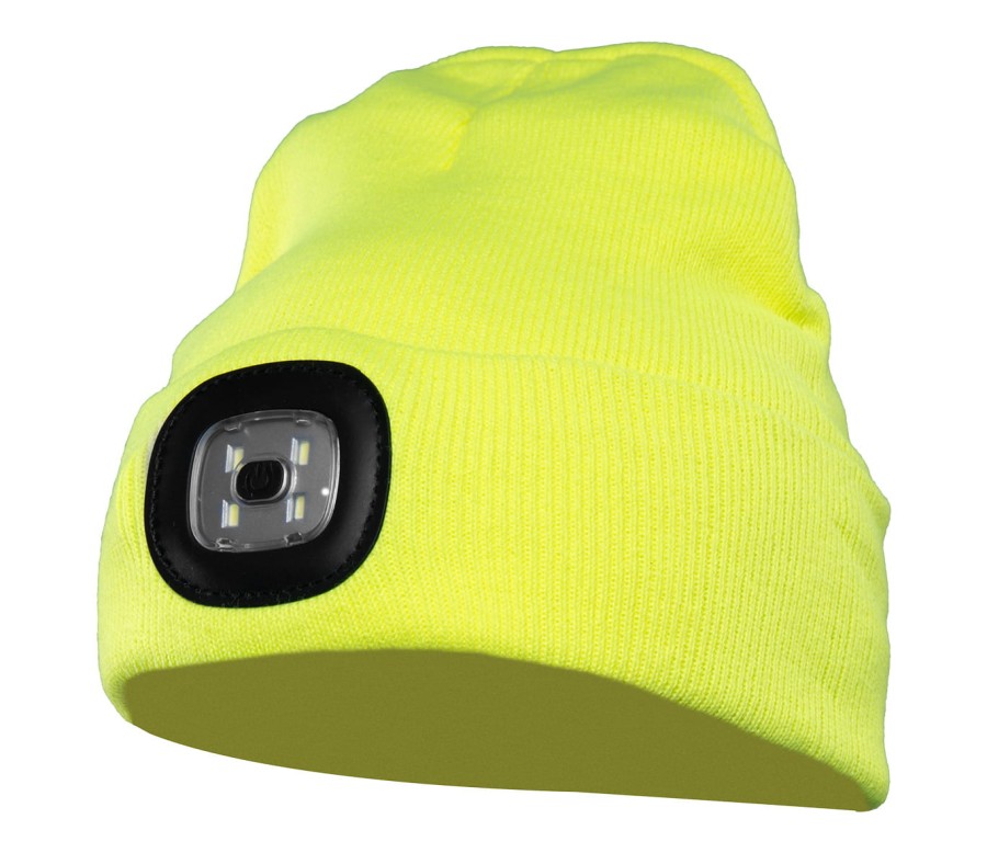 Czapka z dzianiny LED żółta
