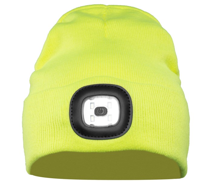 Czapka z dzianiny LED żółta