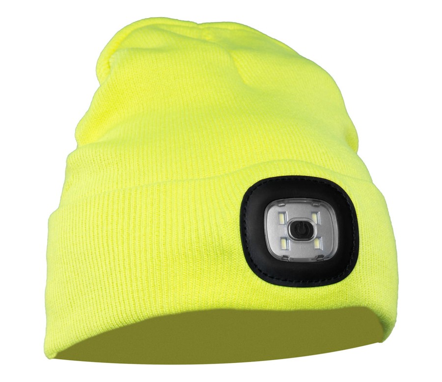 Czapka z dzianiny LED żółta