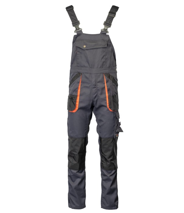 Spodnie ogrodniczki BRIXTON PRACTICAL grafitowo - pomarańczowe