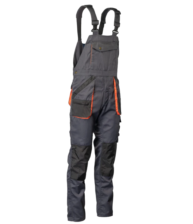 Spodnie ogrodniczki BRIXTON PRACTICAL grafitowo - pomarańczowe