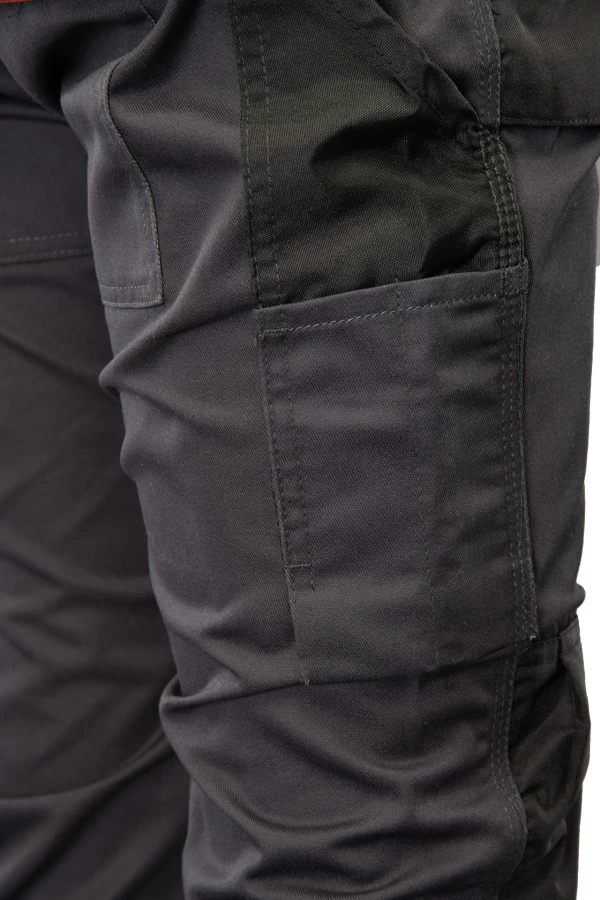 Spodnie ogrodniczki BRIXTON PRACTICAL grafitowo - pomarańczowe