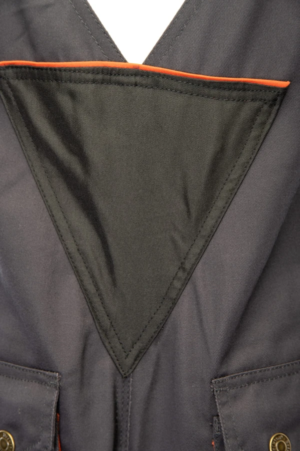 Spodnie ogrodniczki BRIXTON PRACTICAL grafitowo - pomarańczowe