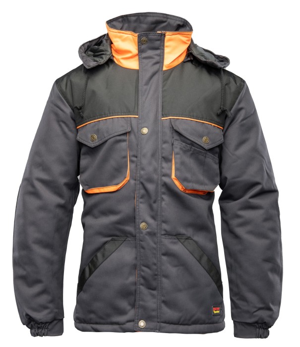 Kurtka ocieplana Brixton Practical grafitowo - pomarańczowa