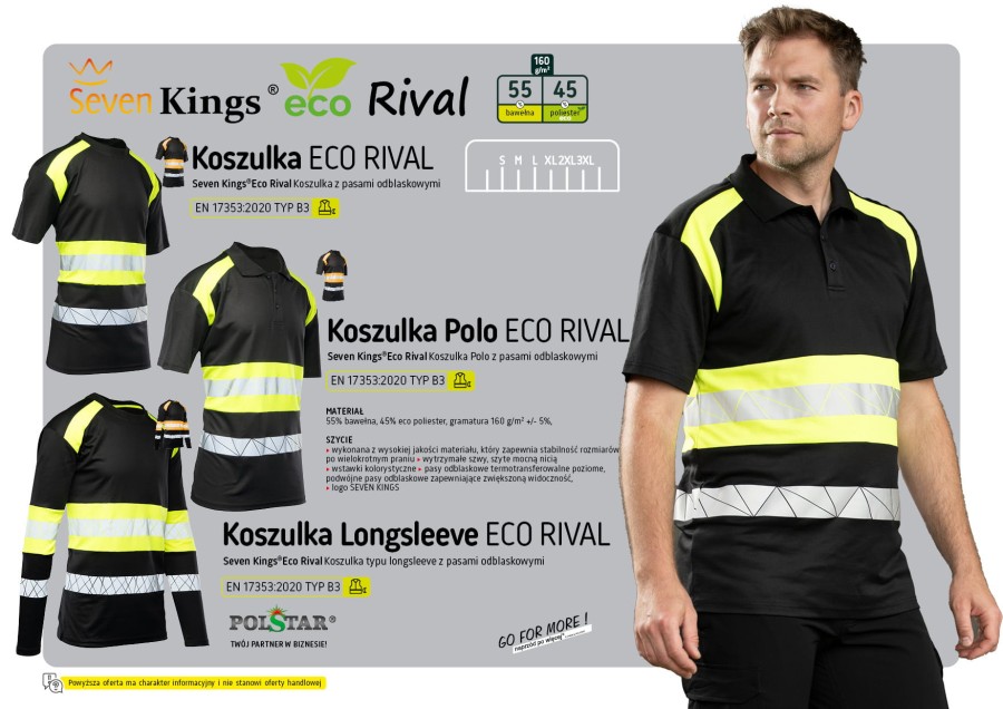 Koszulka ECO Rival czarno/żółta