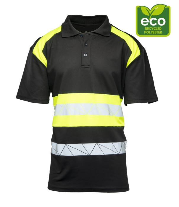 Koszulka polo ECO Rival czarno/żółta