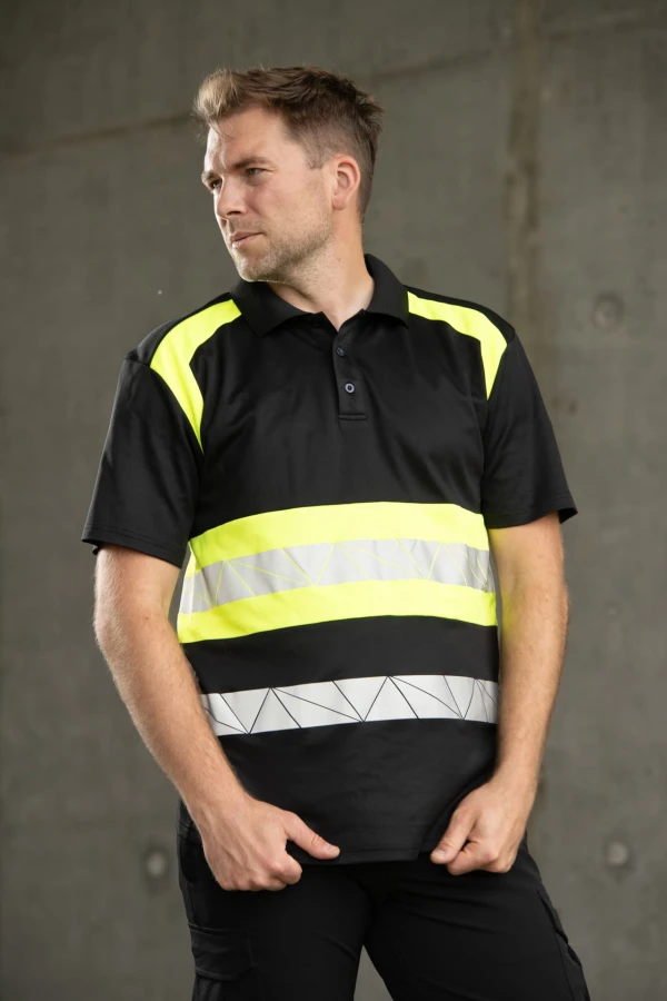 Koszulka polo ECO Rival czarno/żółta