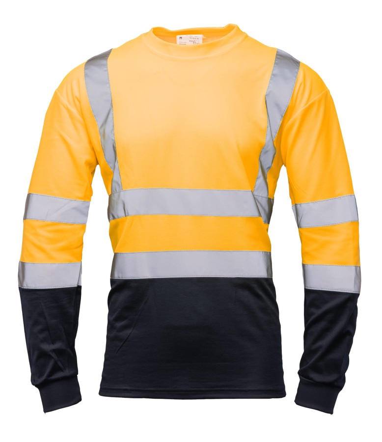 Koszulka długi rękaw 50/50 pomarańczowo/granatowa