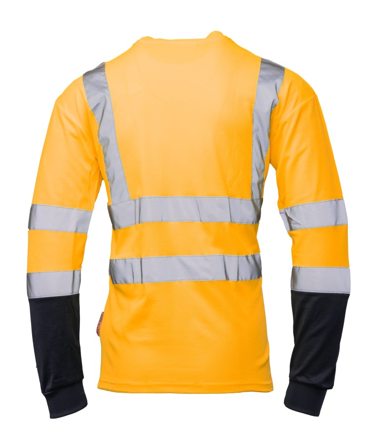 Koszulka długi rękaw 50/50 pomarańczowo/granatowa