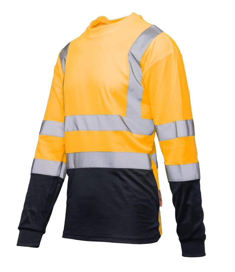 Koszulka długi rękaw 50/50 pomarańczowo/granatowa