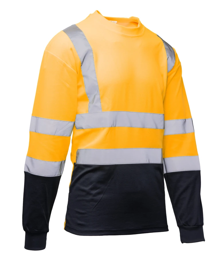 Koszulka długi rękaw 50/50 pomarańczowo/granatowa