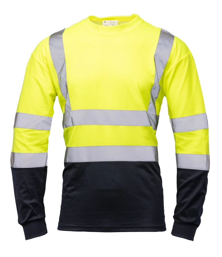 KOSZULKA DŁUGI RĘKAW 50/50 ŻÓŁTY/GRANAT S Żółty (_y)