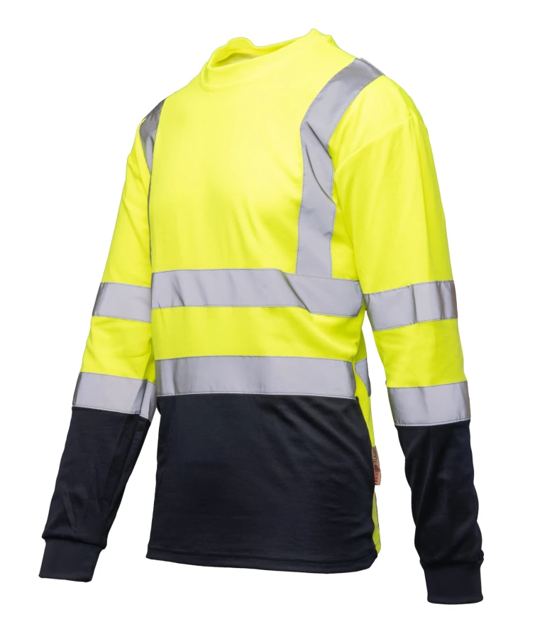 KOSZULKA DŁUGI RĘKAW 50/50 ŻÓŁTY/GRANAT S Żółty (_y)