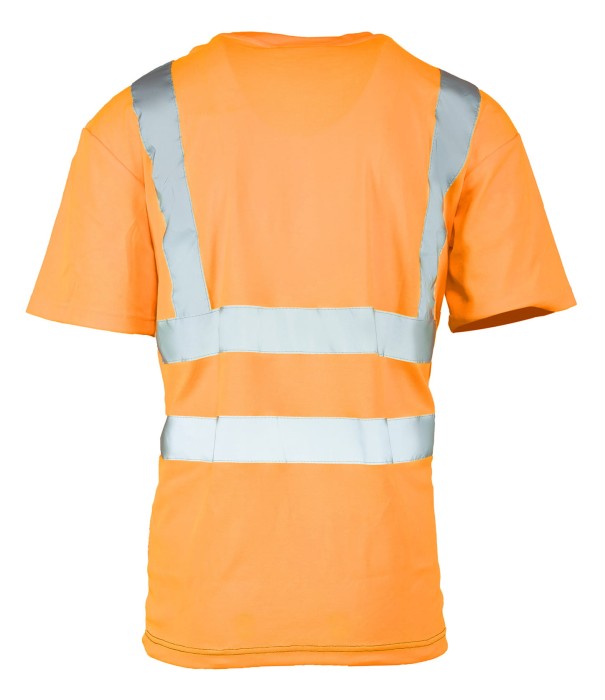Koszulka z pasami odblaskowymi 50/50 160G  pomarańczowa