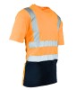Koszulka z pasami odblaskowymi 50/50 160G  pomarańczowa