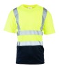 Koszulka z pasami odblaskowymi 50/50 160G żółta