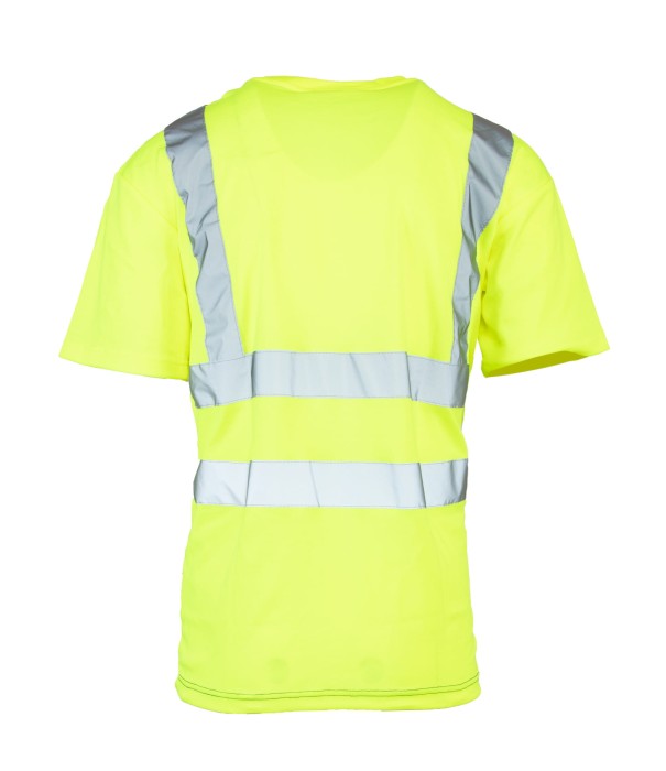 Koszulka z pasami odblaskowymi 50/50 160G żółta