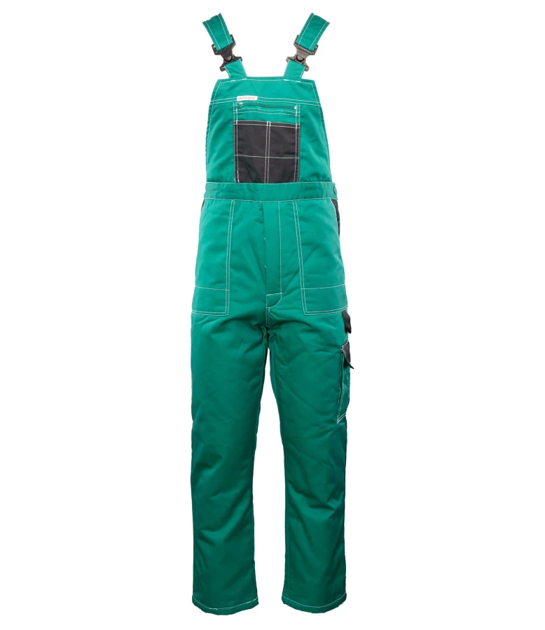 Ogrodniczki ocieplane Brixton-Snow wstawka kolor  zielono/czarny