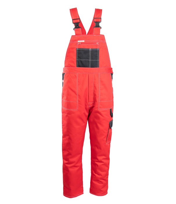 Ogrodniczki ocieplane Brixton-Snow wstawka kolor czerwono/czarny