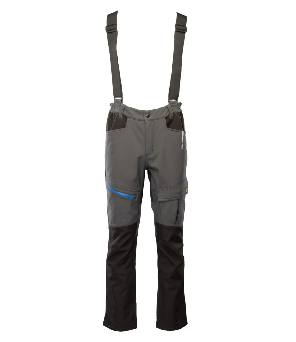 Spodnie Topaz softshell ocieplane stalowo/czarne