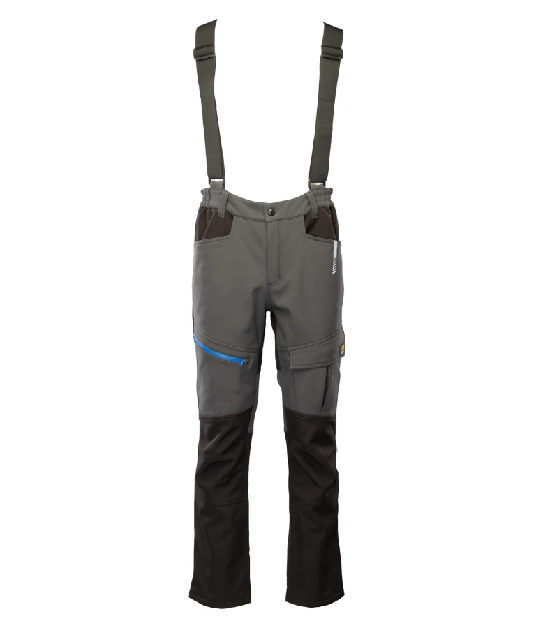 Spodnie Topaz softshell ocieplane stalowo/czarne