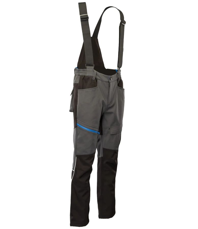 Spodnie Topaz softshell ocieplane stalowo/czarne