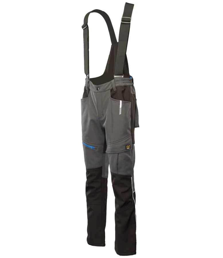 Spodnie Topaz softshell ocieplane stalowo/czarne