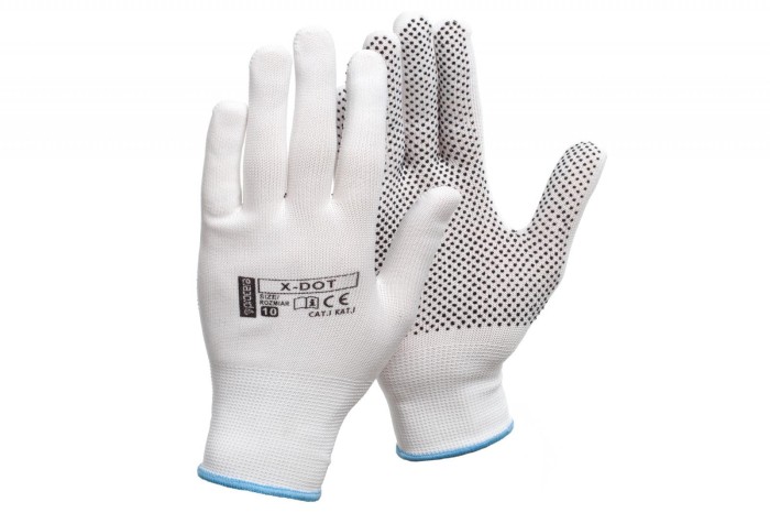 Rękawice robocze poliestrowe X-DOT Procera nakrapiane PVC