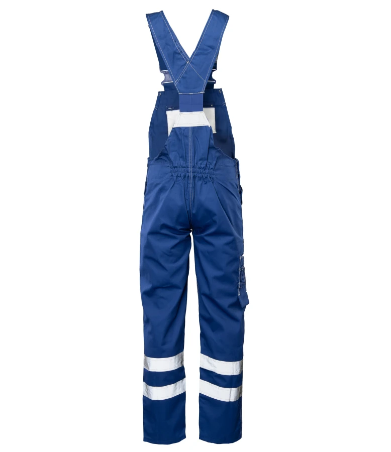 Spodnie ogrodniczki odblaskowe niebieskie