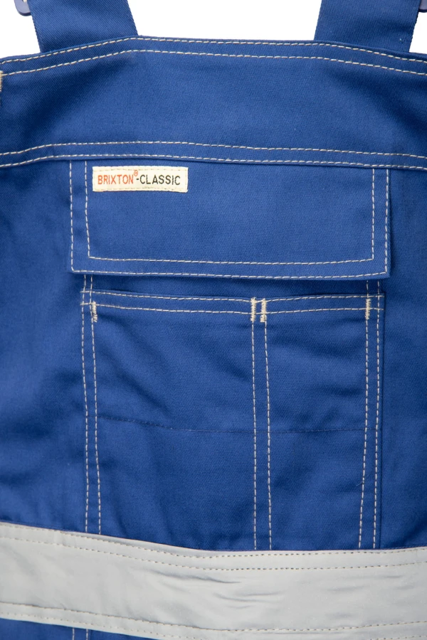 Spodnie ogrodniczki odblaskowe stalowe