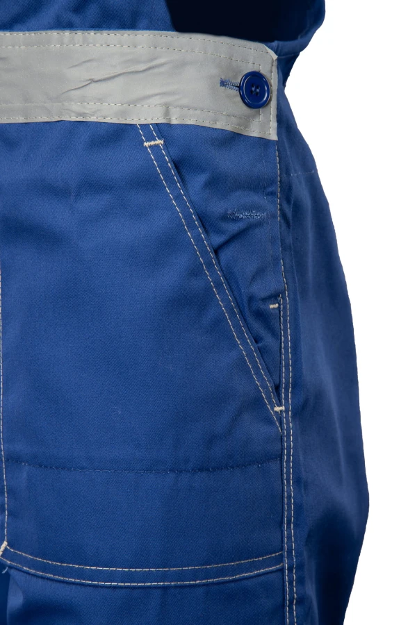 Spodnie ogrodniczki odblaskowe stalowe