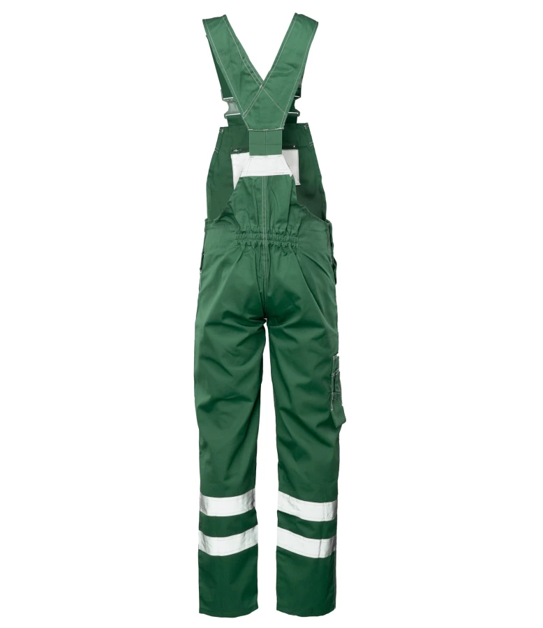 Spodnie ogrodniczki odblaskowe zielone