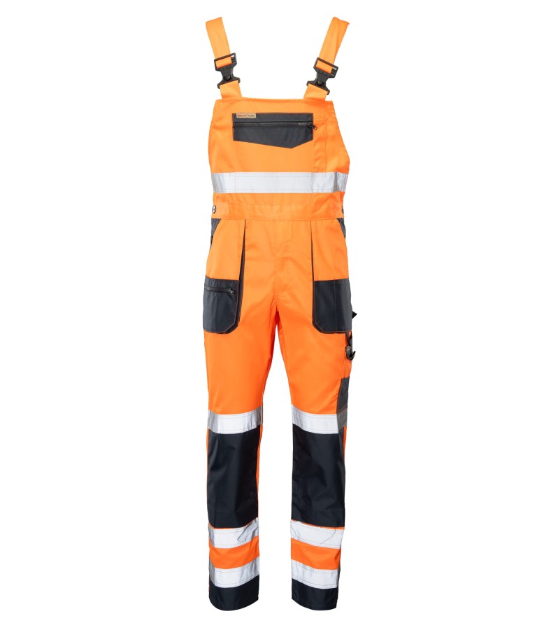 Spodnie ogrodniczki Brixton-Flash KAT.II KL. 2 pomarańczowo/granatowe