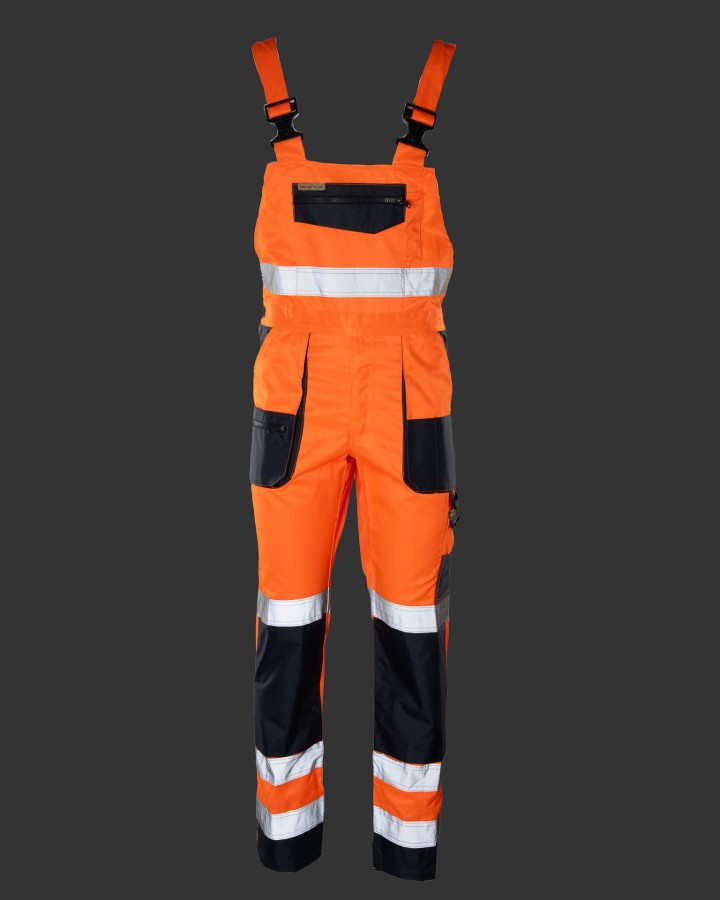 Spodnie ogrodniczki Brixton-Flash KAT.II KL. 2 pomarańczowo/granatowe