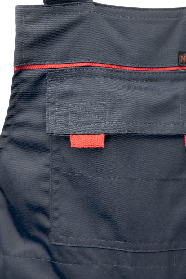 Spodnie ogrodniczki Max-Popular stalowe