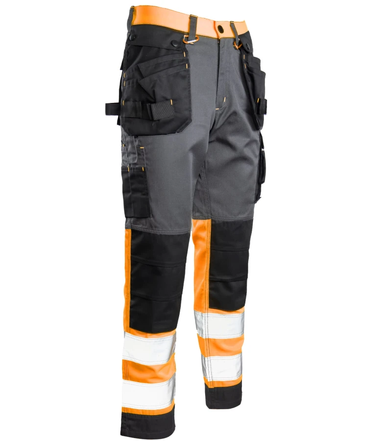 Spodnie do pasa Flash stalowo/pomarańczowe  KAT. II SKF01Y