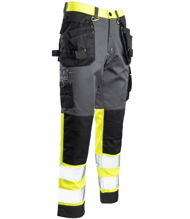 Spodnie do pasa Flash stalowo/żółte  KAT. II SKF01Y