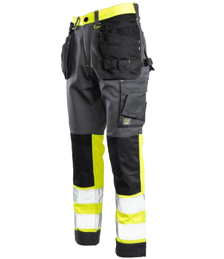 Spodnie do pasa Flash stalowo/żółte  KAT. II SKF01Y