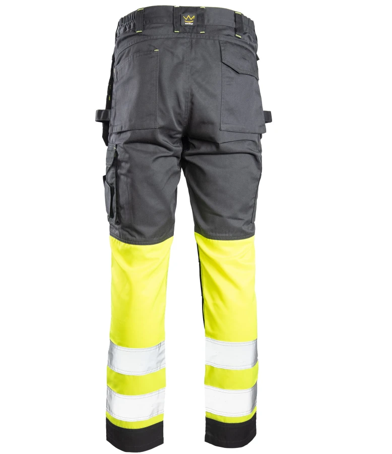 Spodnie do pasa Flash stalowo/żółte  KAT. II SKF01Y