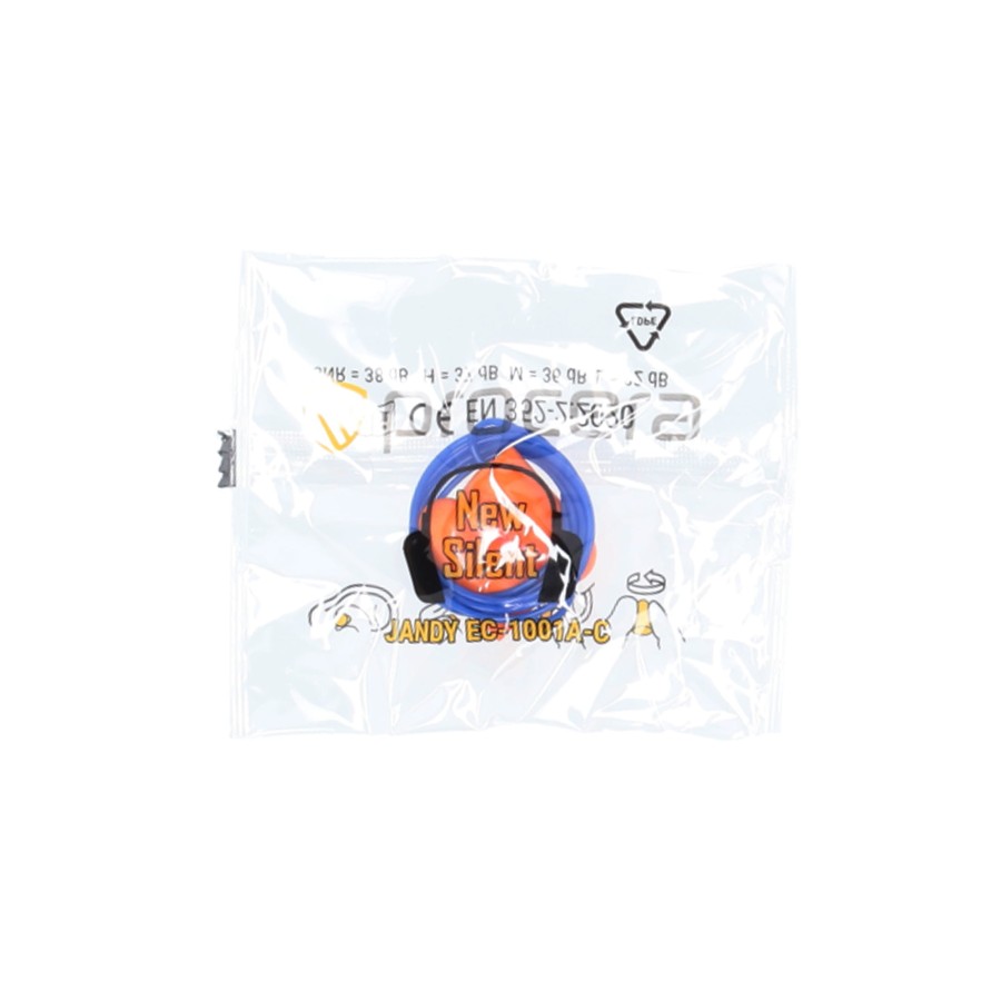 Zatyczki do uszu na sznurku NEW SILENT EAR PLUGS EC-1001A-C / 100 par w opakowaniu