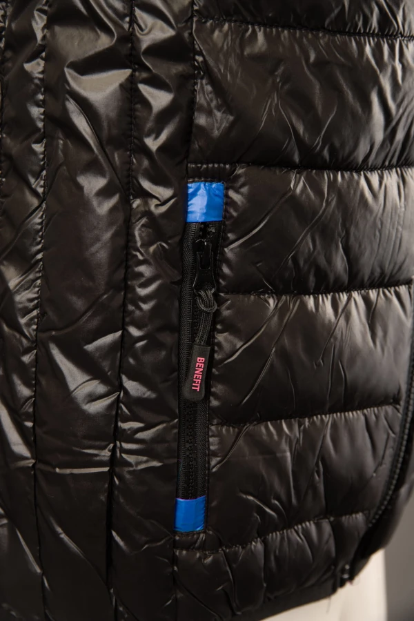 BENEFIT QUEEN kamizelka ocieplana czarno-niebieska