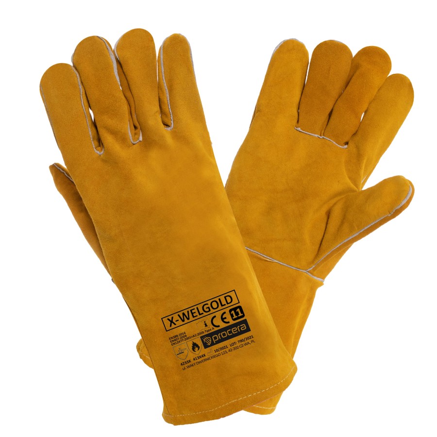 Rękawice spawalnicze skórzane ZE X-WELGOLD rozmiar 11