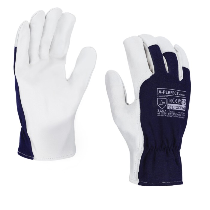 Rękawice wzmocnione kozią skórą ocieplane X-PERFECT winter rozm. 10