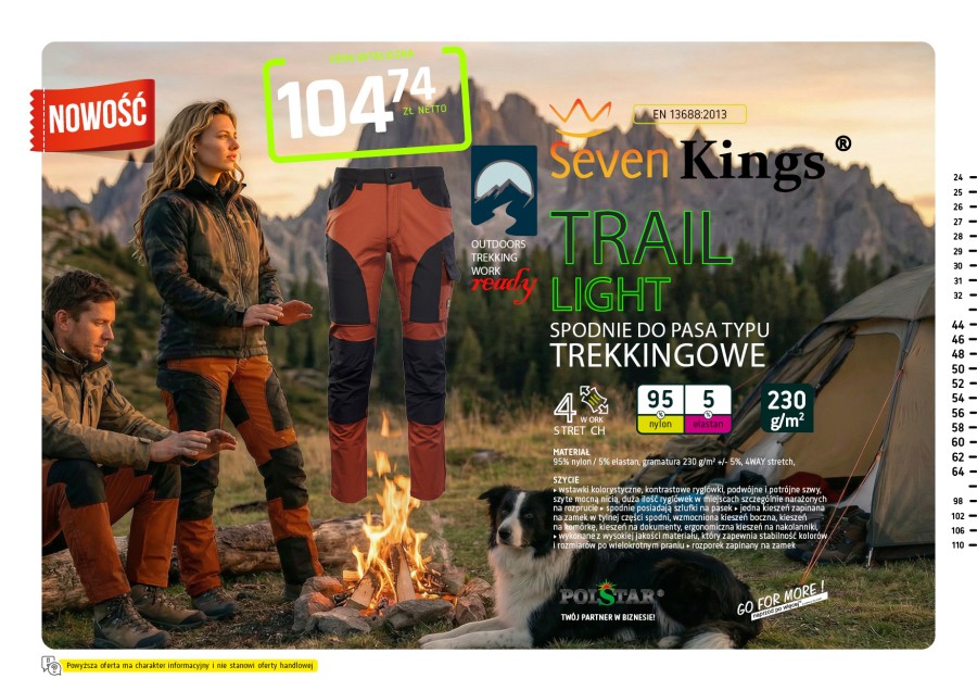 Spodnie do pasa TRAIL LIGHT elastyczne kolor mahoń - czarny